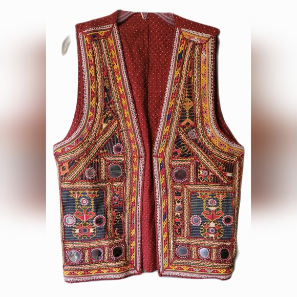 Handmade Other - Rabari Banjara Kutchi Traditional Handmade Embroidered Mirrored Unisex Vest